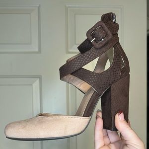 Free People Pink & Maroon Vegan Two Tone Pumps / Heels FR x FP